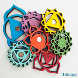 KIT 7 IMANES CHAKRAS DE NEODIMIO (forro madera)