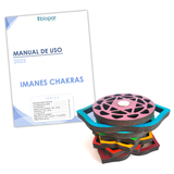 KIT 7 IMANES CHAKRAS DE NEODIMIO (forro madera)